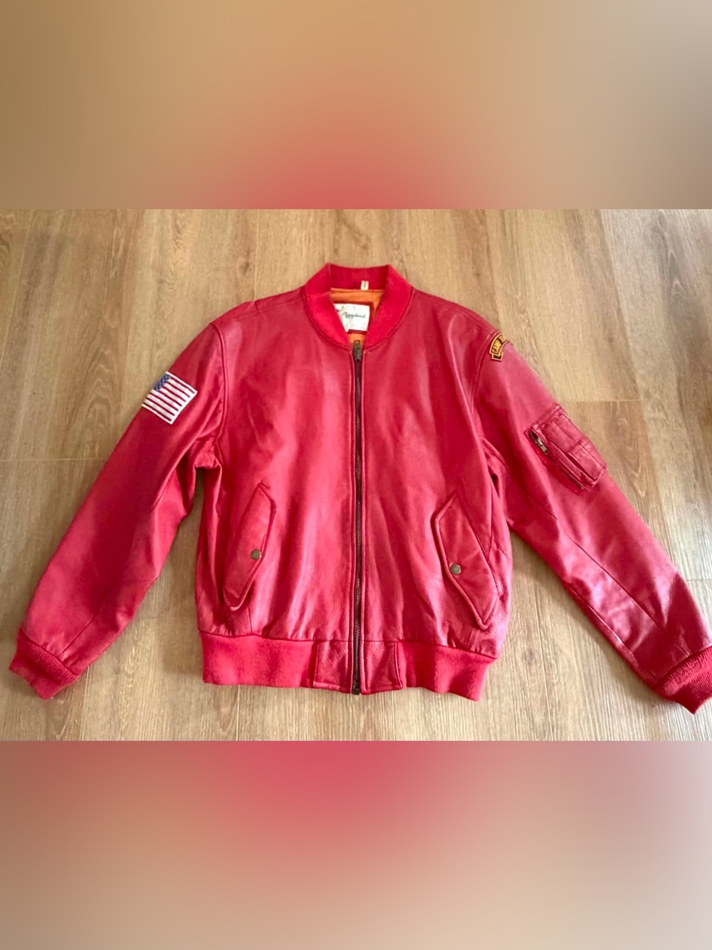 Vintage red US marine corps bomber jacket mens size M